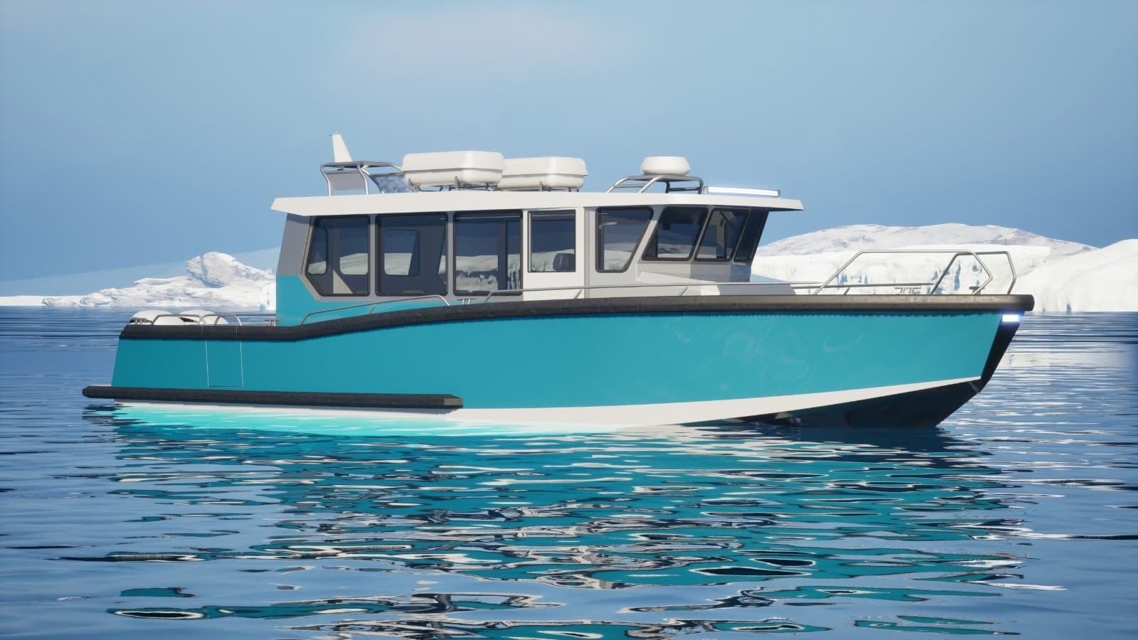 A small charter boat in Disko Bay